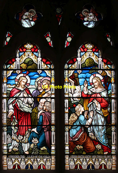 Photo 6"x4" St Mary & St Blaize, Boxgrove Priory - Stained glass window Boxgrove c2014