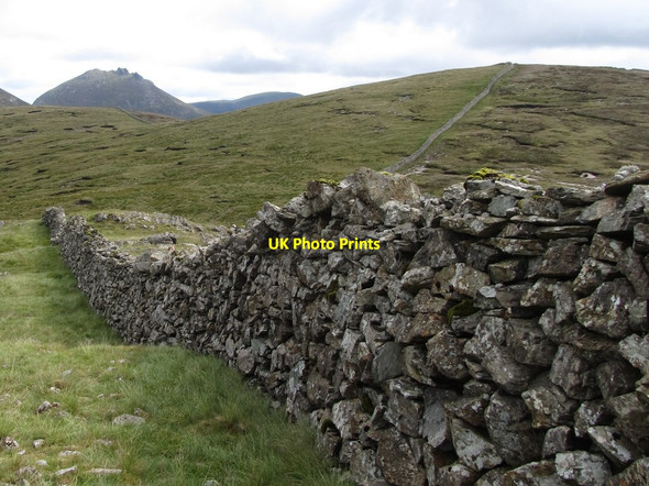 Photo 6"x4" The Mourne Wall above the col between Carn Mountain and Slieve Muck Attical c2013