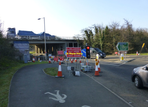 Photo 6"x4" Work on bridge on A1 south of Alnwick Alnwick c2015