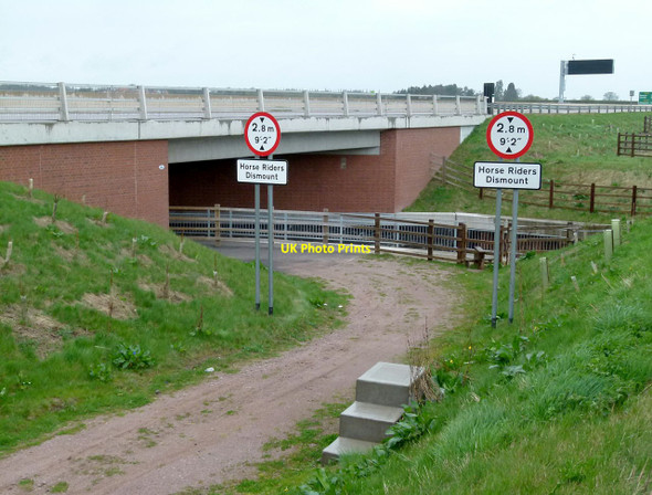 Photo 6"x4" Low bridge warning signs Cropwell Bishop c2015