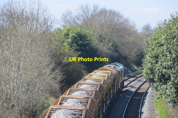 Photo 6"x4" Ballast train West Lyng c2015