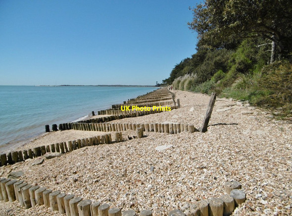 Photo 6"x4" Lepe, zig-zag groynes Lepe c2015