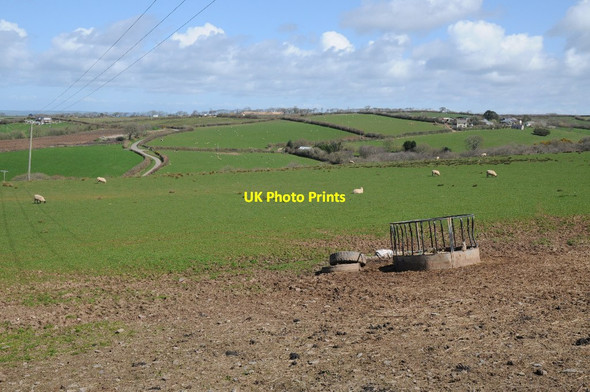 Photo 6"x4" Farmland viewed from near Delve's Grave Cross Great Torrington c2015