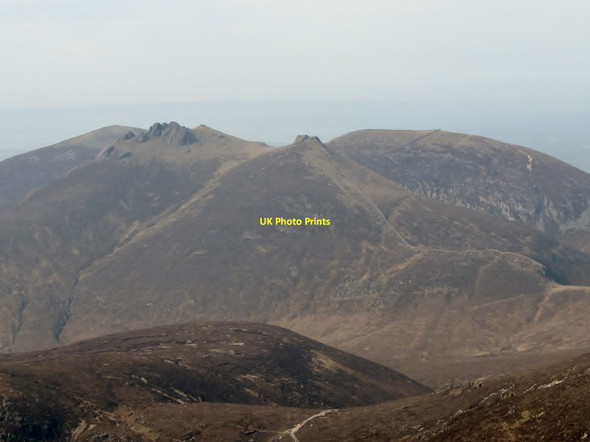 Photo 6"x4" The tor-topped Slieve Bearnagh from Slieve Donard Kilcoo c2011