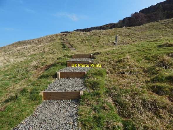 Photo 6"x4" Lang Craigs Woodland: ascending path with steps Milton\/NS4274 c2015