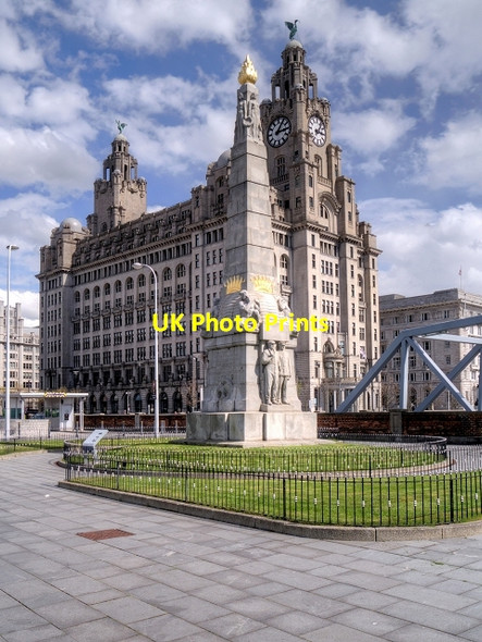 Photo 6"x4" Titanic Memorial and Royal Liver Building, Liverpool Pier Head Seacombe c2015