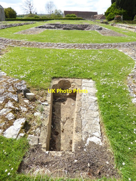 Photo 6"x4" Looking west across ruins at Muchelney with tomb in foreground Muchelney c2015