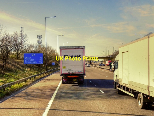 Photo 6"x4" Southbound M6 near Leyland Leyland c2015