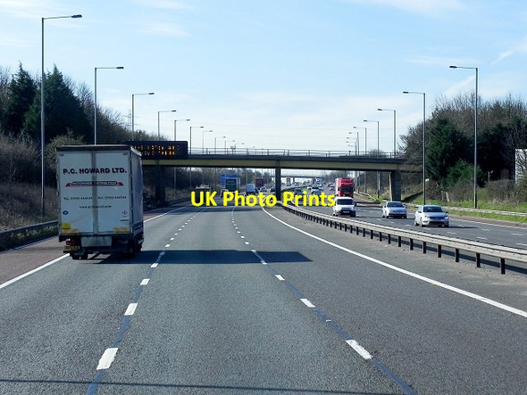 Photo 6"x4" Southbound M6 approaching Back Lane Bridge Bolton Green c2015