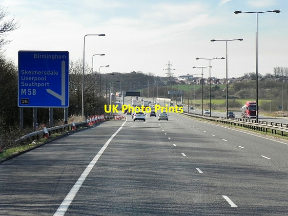 Photo 6"x4" Southbound M6 at Junction 26 (for the M58) Far Moor\/SD5304 c2015