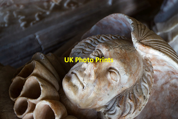 Photo 6"x4" St Bartholomew's Church, Blore - monument to William Bassett - detail (2) Blore\/SK1349 c2015