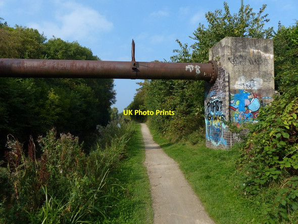 Photo 6"x4" Pipebridge and towpath along the Coventry Canal Coventry c2014