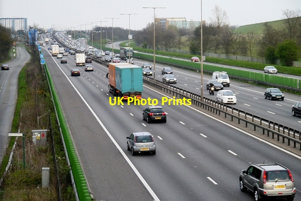 Photo 6"x4" Eastbound M4 from the Footbridge at Langley Slough\/SU9979 c2015