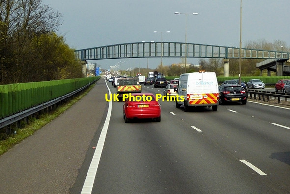 Photo 6"x4" Footbridge over the M4 at Langley Slough\/SU9979 c2015