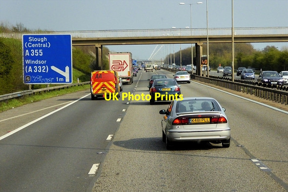 Photo 6"x4" Footbridge over Eastbound M4 near Dorney Dorney c2015