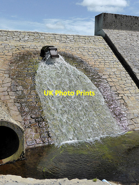 Photo 6"x4" Llyn Cwm-byr dam spillway Llyn Cwm-byr c2014