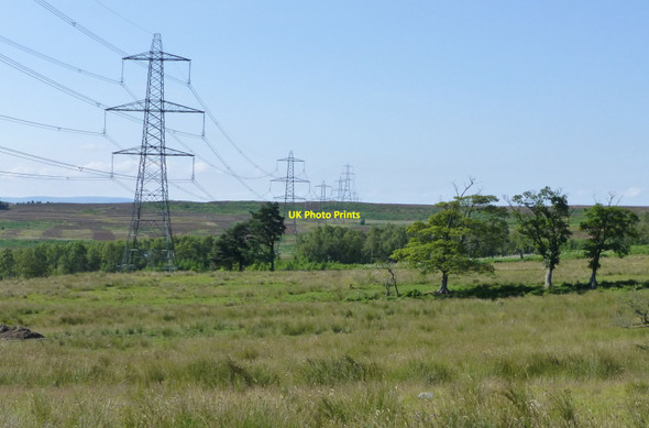 Photo 6"x4" Pylons striding towards Coldstream Healey Cote c2014