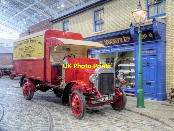 Photo 6"x4" Thornycroft Tilt-Bodied Van at Milestones Museum Basingstoke c2014