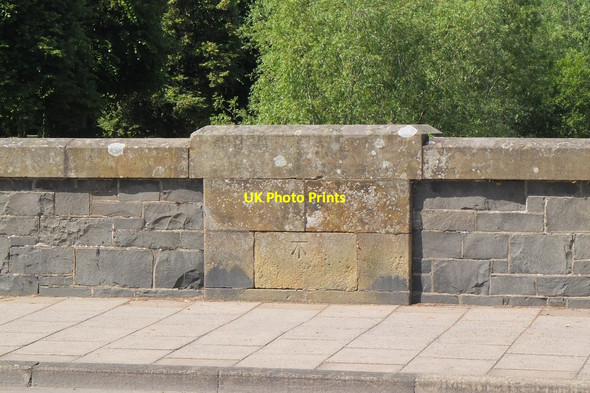 Photo 6"x4" Carved benchmark on Tweed Bridge, Peebles Peebles\/NT2540 c2014