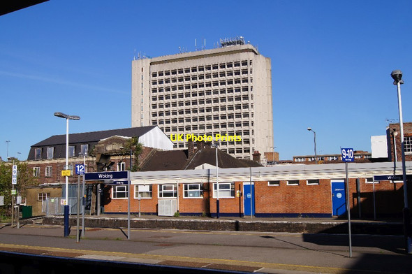 Photo 6"x4" View across Woking station Woking c2014