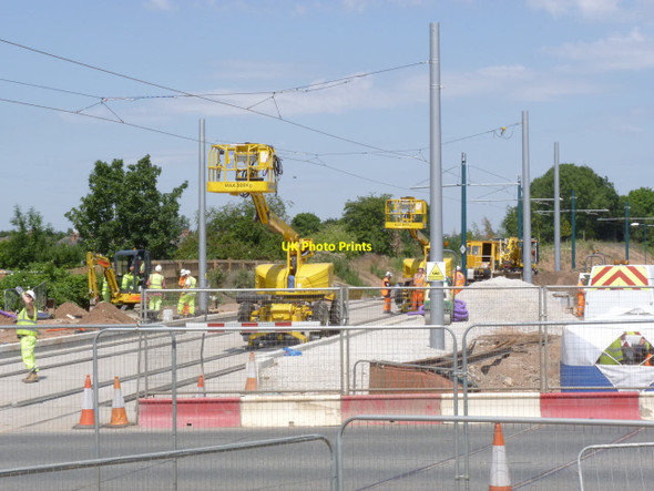 Photo 6"x4" Overhead construction machines at Wilford Lane West Bridgford c2014