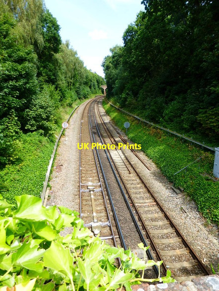 Photo 6"x4" Looking north on railway from the bridge on Bridge Road Aldershot c2014