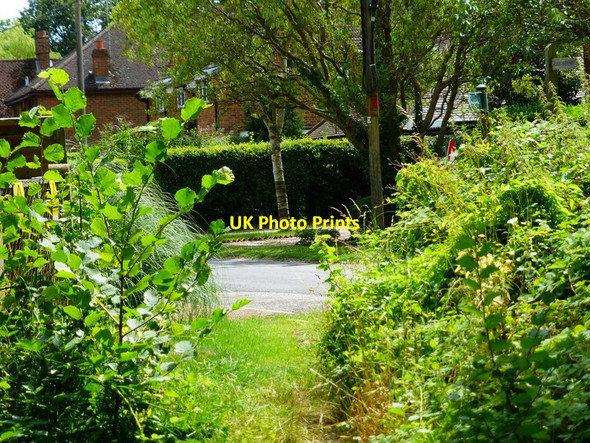 Photo 6"x4" Footpath reaches Chapel Lane Brookwood c2014