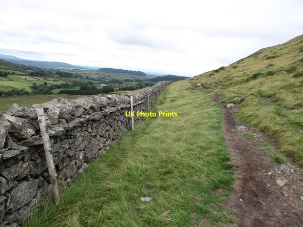 Photo 6"x4" The Ulster Way running parallel with the mountain wall below Slieve Meelmore Kilcoo c2014
