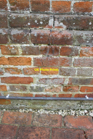 Photo 6"x4" Benchmark on chimney breast of Chamberlains Farm house Arborfield c2014
