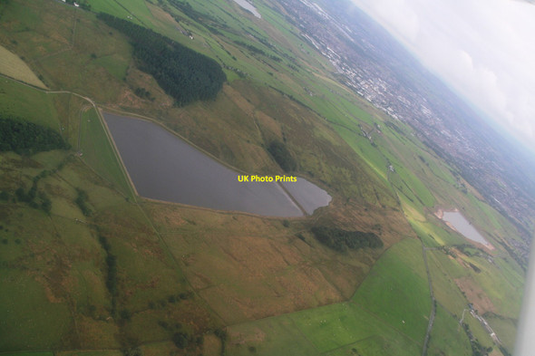 Photo 6"x4" Dean Clough and Parsonage Reservoirs: aerial 2014 Great Harwood c2014