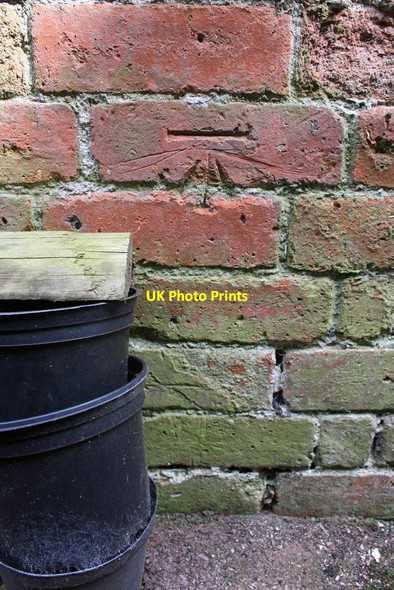 Photo 6"x4" Benchmark on garage block at Grove House Cleeve\/SU6081 c2014