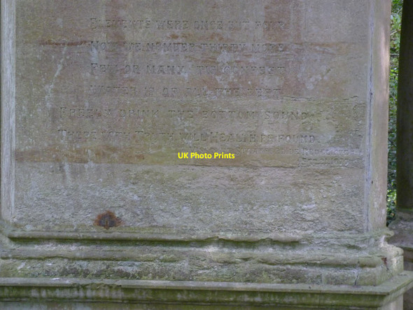 Photo 6"x4" Inscription, Ossington Hall well Ossington c2014