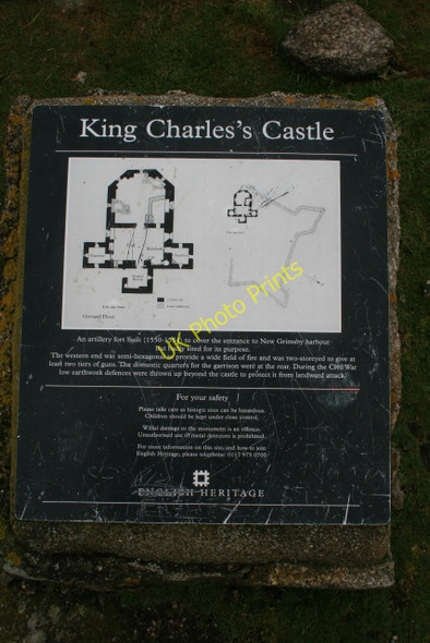 Photo 6"x4" King Charles's Castle, Information Board New Grimsby c2008