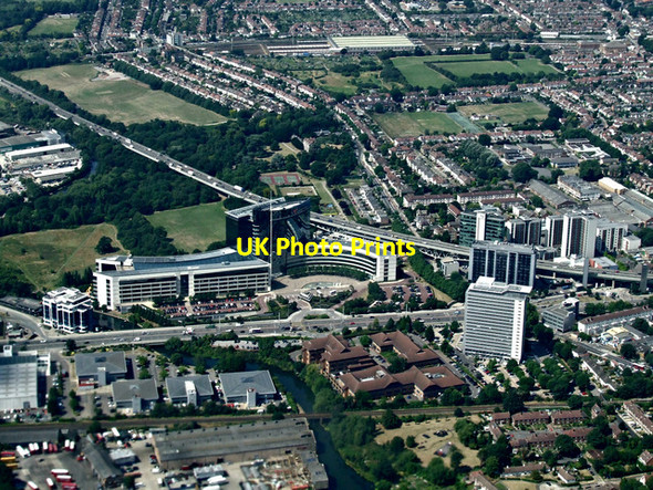 Photo 6"x4" GSK House from the air Brentford c2014
