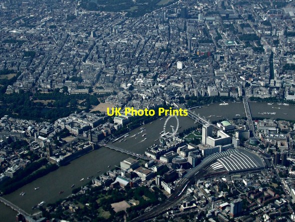 Photo 6"x4" Central London from the air Westminster c2014