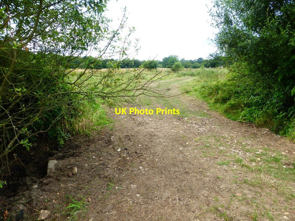Photo 6"x4" Farm track crosses field boundary at public footpath Willey Green c2014