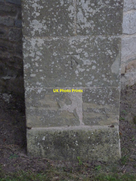 Photo 6"x4" Bench mark, Church of Our Lady of Egmanton, Egmanton Egmanton c2014