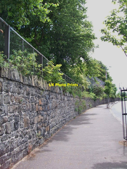 Photo 6"x4" Peace fence separating Holy Cross Roman Catholic Church from the Portestant Woodvale Road Belfast c2014