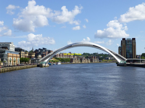 Photo 6"x4" The elegant Gateshead Millennium Bridge raised Newcastle upon Tyne c2014