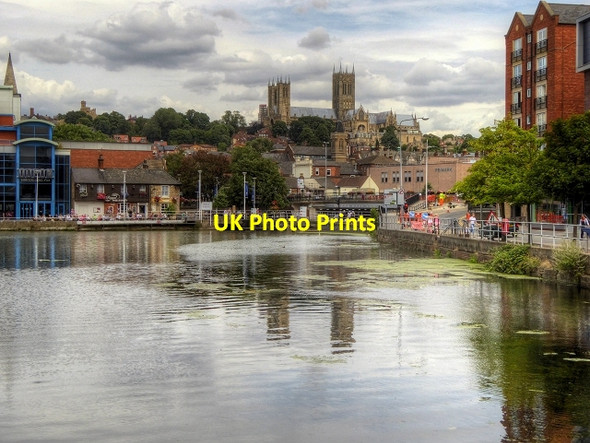 Photo 6"x4" Brayford Pool and Lincoln Cathedral Lincoln c2014