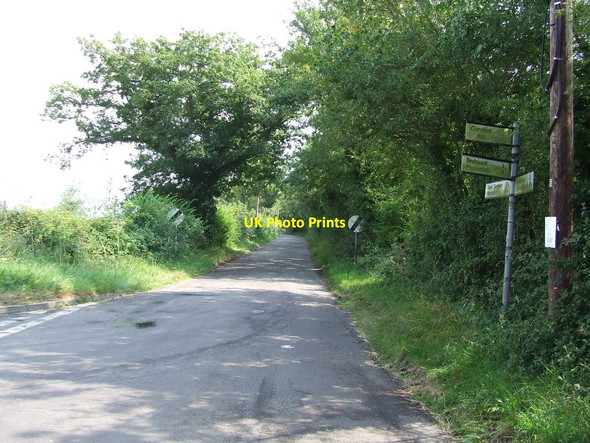 Photo 6"x4" Road Junction Cransford c2014