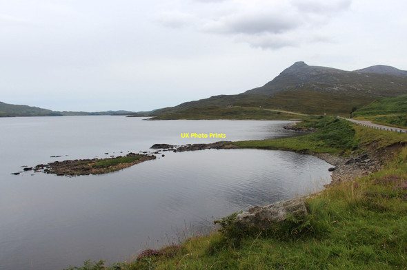 Photo 6"x4" The road to Lochinver skirting Loch Assynt near Skiag Bridge Inchnadamph c2014
