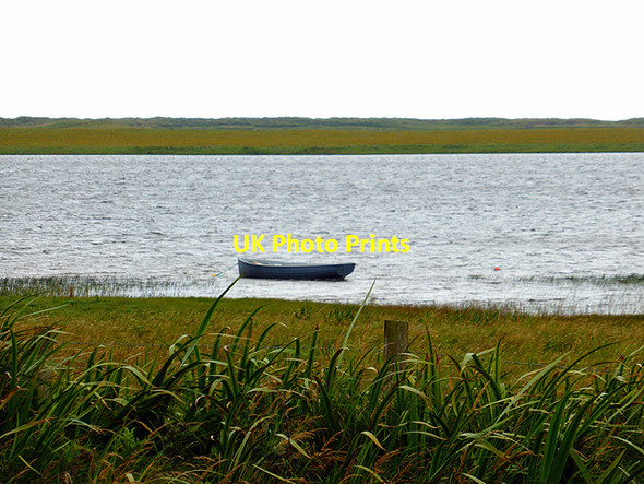 Photo 6"x4" Small boat moored in Loch Bhornais Bornais c2014