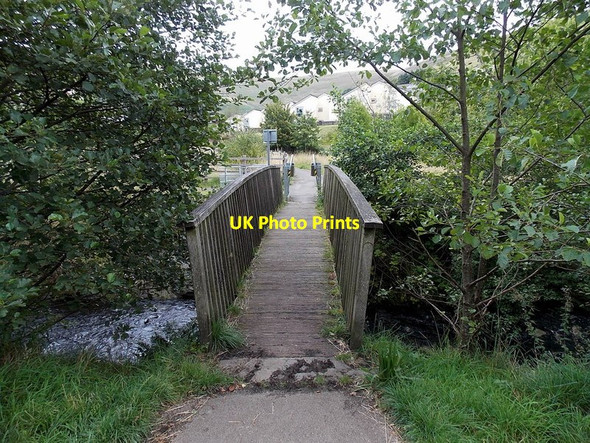 Photo 6"x4" Wooden footbridge over the Afon Garw in Blaengarw Pontycymer c2014