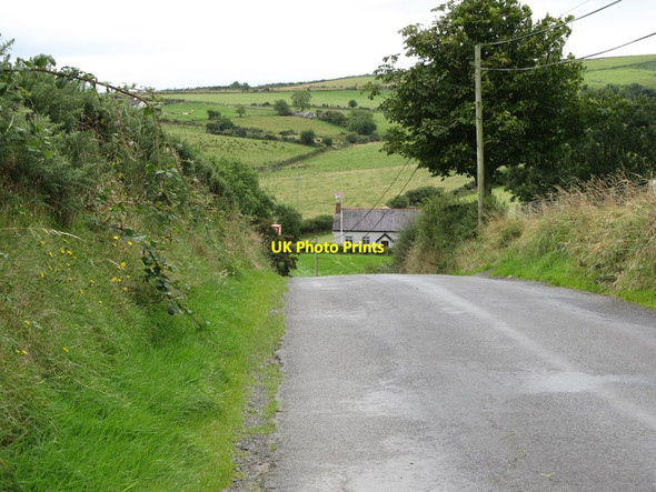 Photo 6"x4" Descending Legananny Hall Road towards Benraw Orange Hall Ballyward c2014