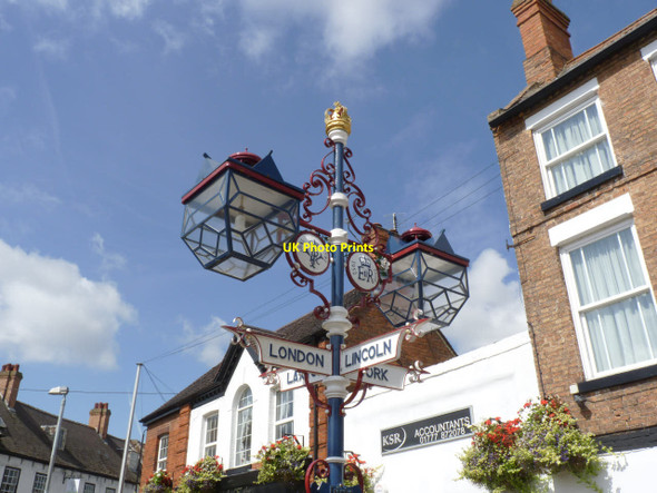 Photo 6"x4" Fingerpost in Tuxford Market Place Tuxford c2014 P1