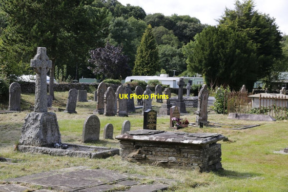 Photo 6"x4" Caravan site beside the Churchyard Disserth c2014