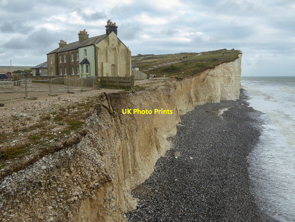 Photo 6"x4" Cliffs with Former Coastguard Cottages,  Birling Gap, Sussex Birling Gap c2014