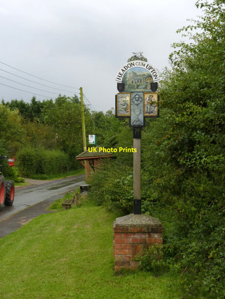 Photo 6"x4" Village sign, Headon Upton\/SK7476 c2014