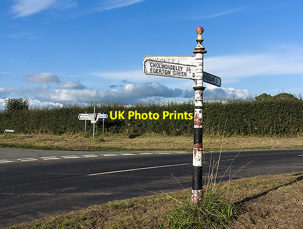 Photo 6"x4" Road junction near Chorley Bank Bickley Moss c2014